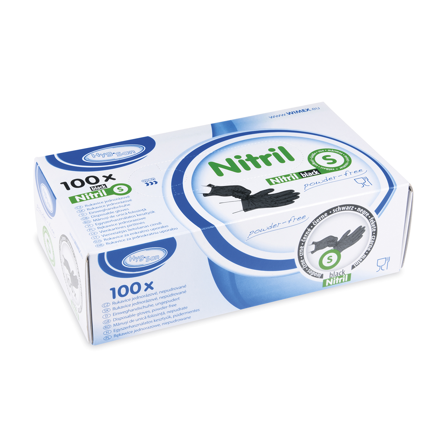 Nitrilhandschuh ungepudert schwarz Grösse S, Packung mit 100 Stück