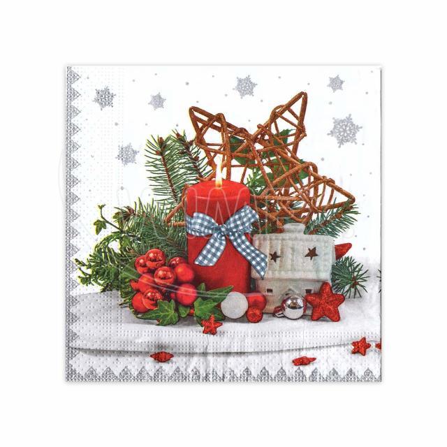 Serviette Papier 33 x 33 cm Weihnachten, 3-lagig, Packung mit 20 Stück