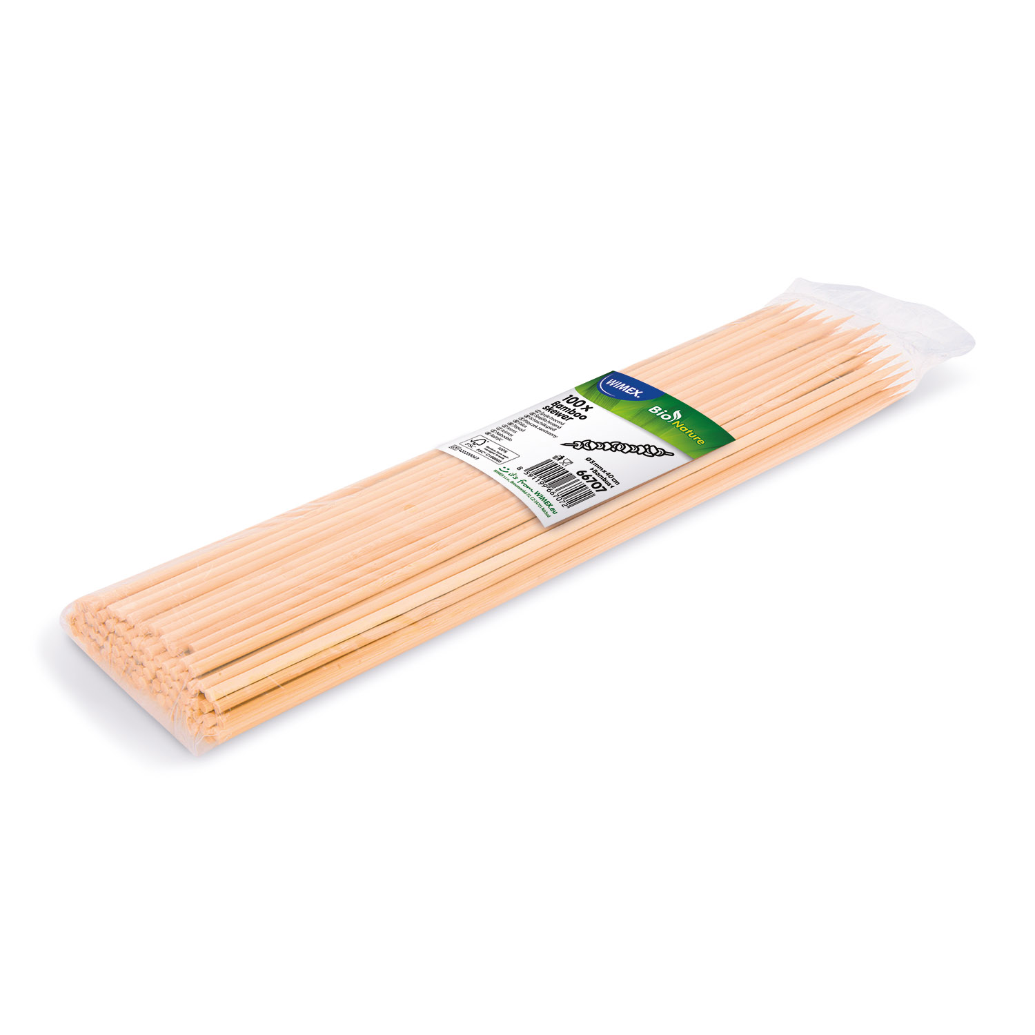 Schaschlikspiess aus Bambus FSC 100% Ø 5 mm x 40 cm, Packung mit 100 Stück