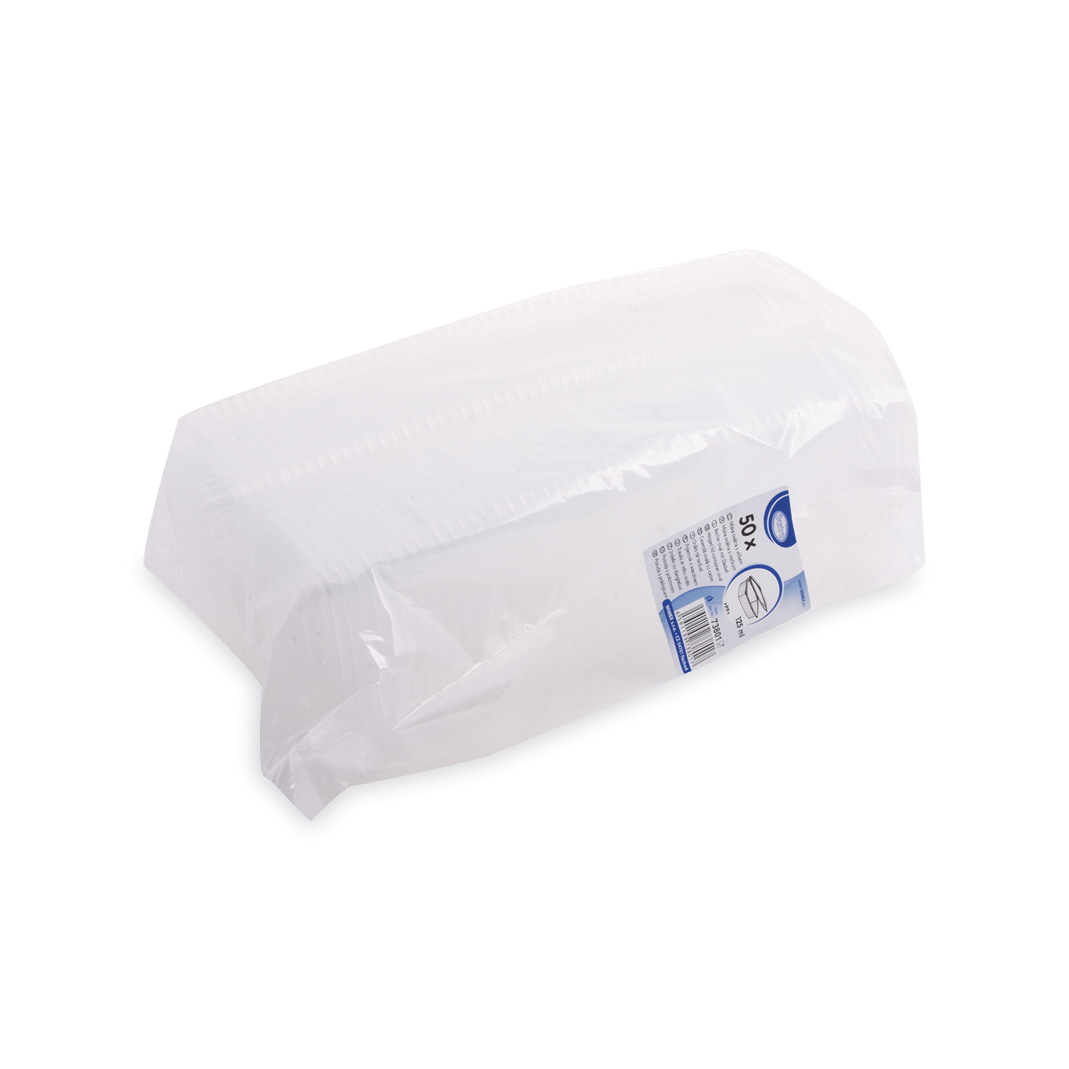 Feinkostbecher PP oval klar 125 ml, Packung mit 50 Stück