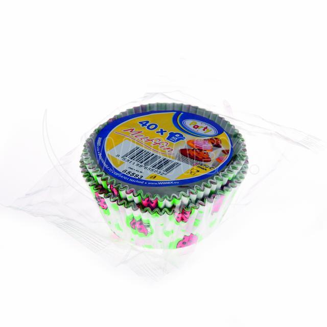 Gebäckkapsel aus PAP Marienkäfer Ø 50 x 30 mm Motiv, Packung mit 40 Stück