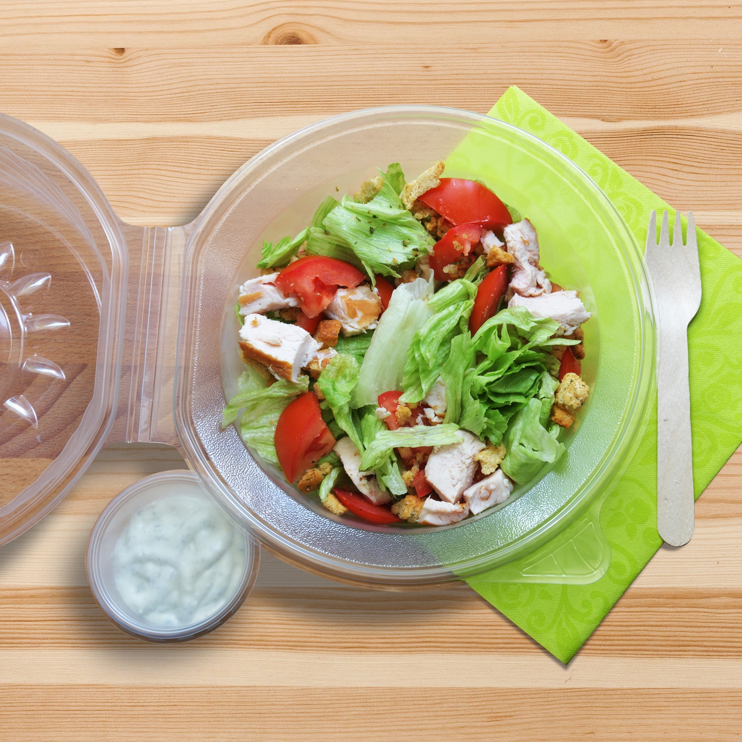 Salatschale PP klar 2100 ml, Ø 215 x 105 mm, Packung mit 25 Stück