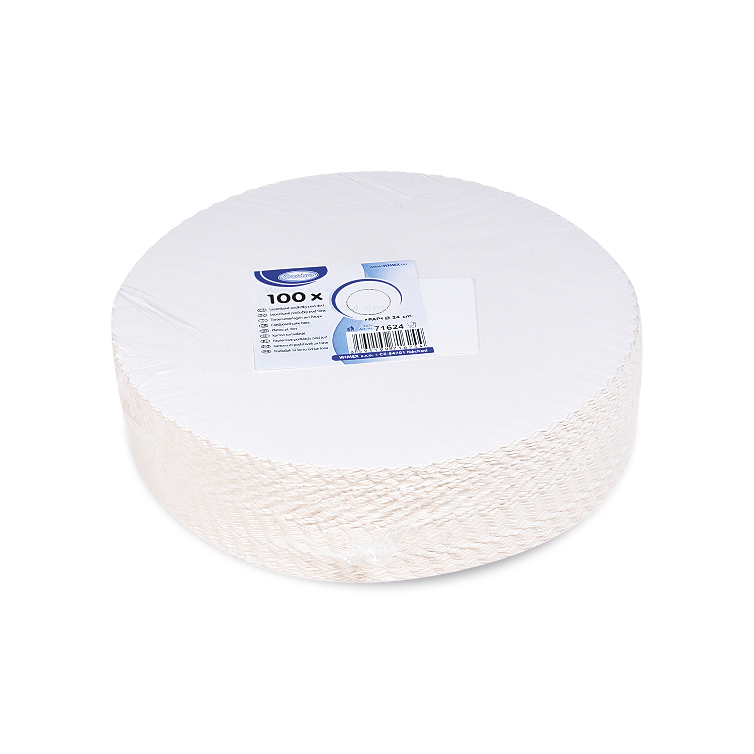 Tortenunterlage aus Pappe FSC Mix weiss Ø 24 cm, Packung mit 100 Stück