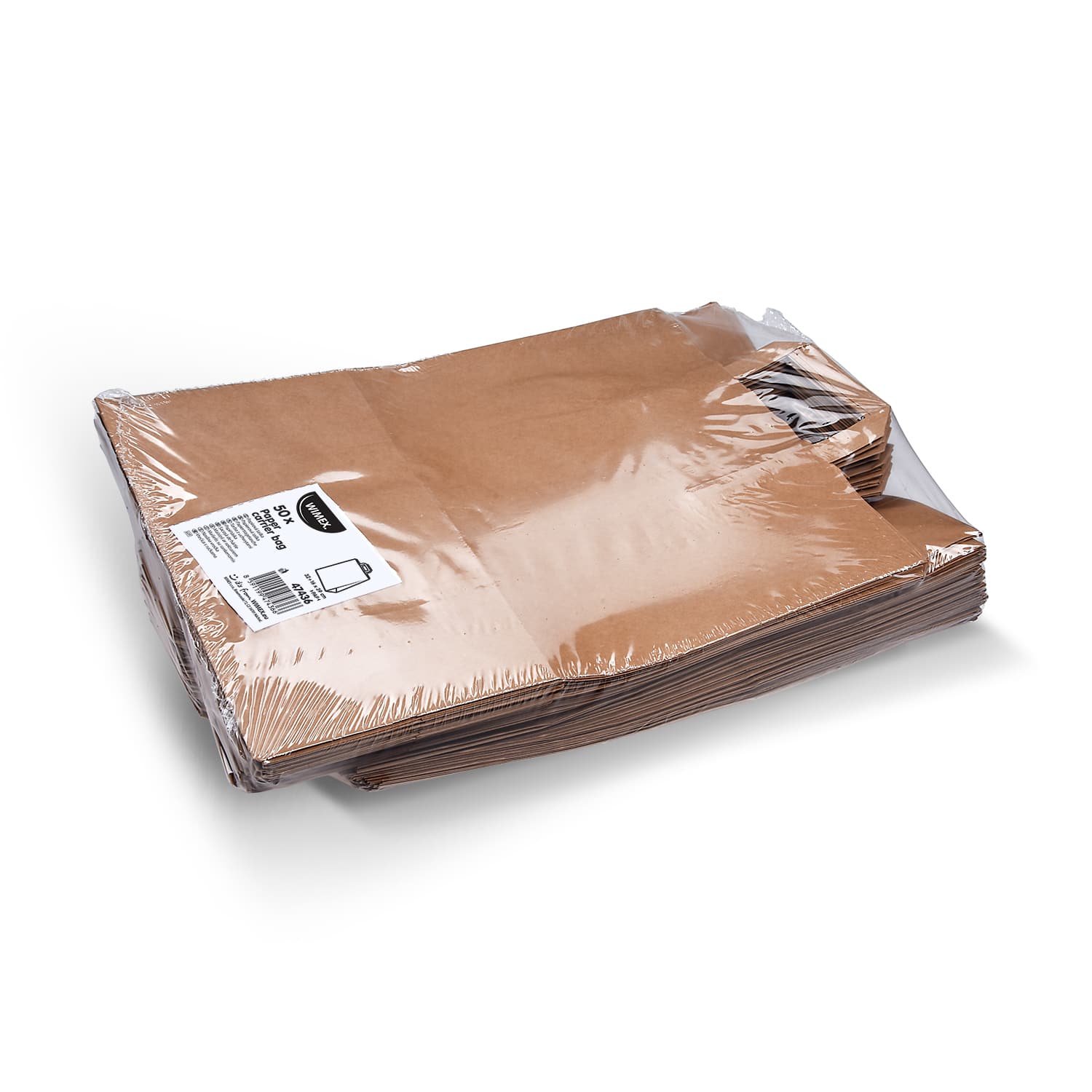 Papiertragetasche braun 32+16 x 39 cm, Packung mit 50 Stück