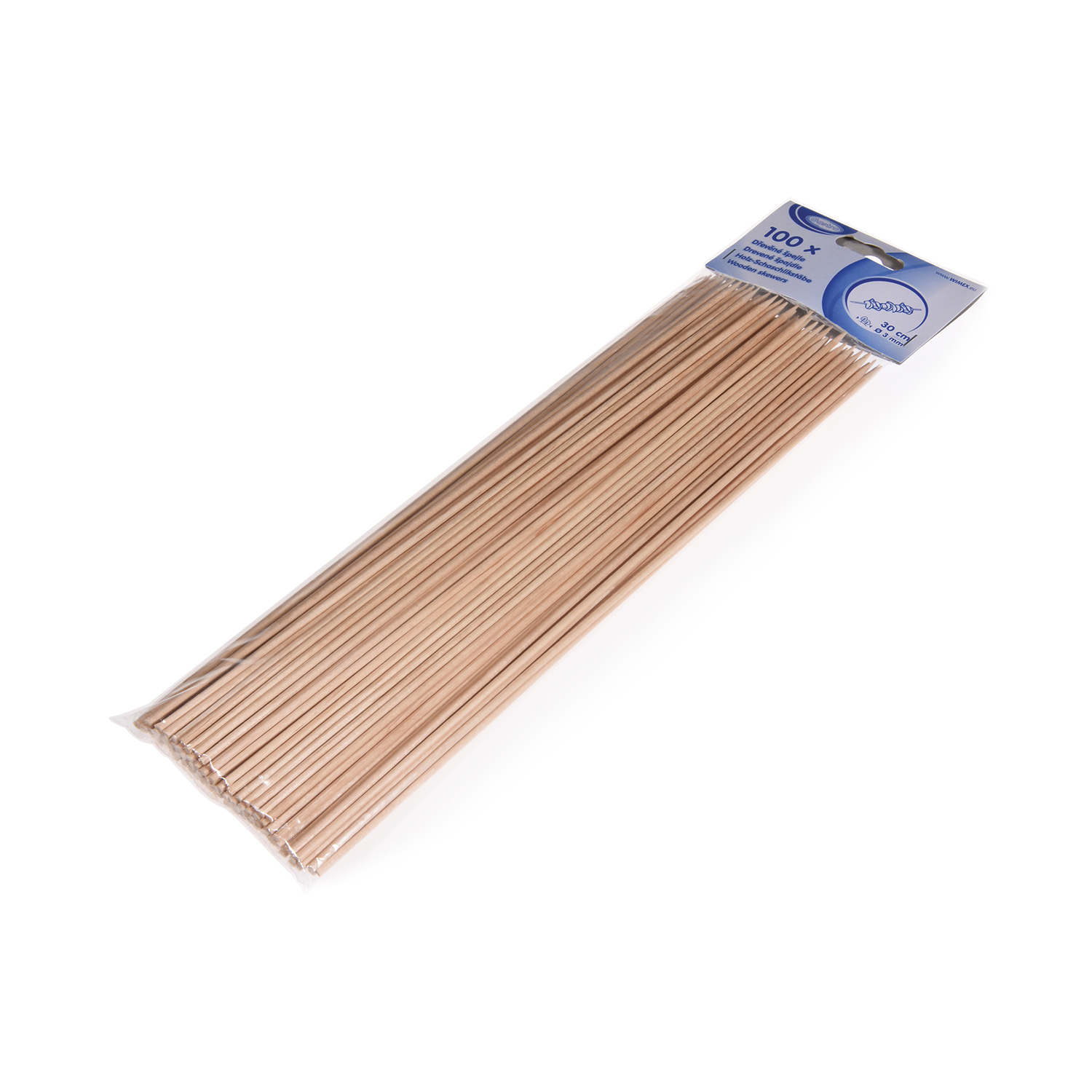 Schaschlikspiess aus Holz FSC 100% Ø 3 mm x 30 cm, Packung mit 100 Stück