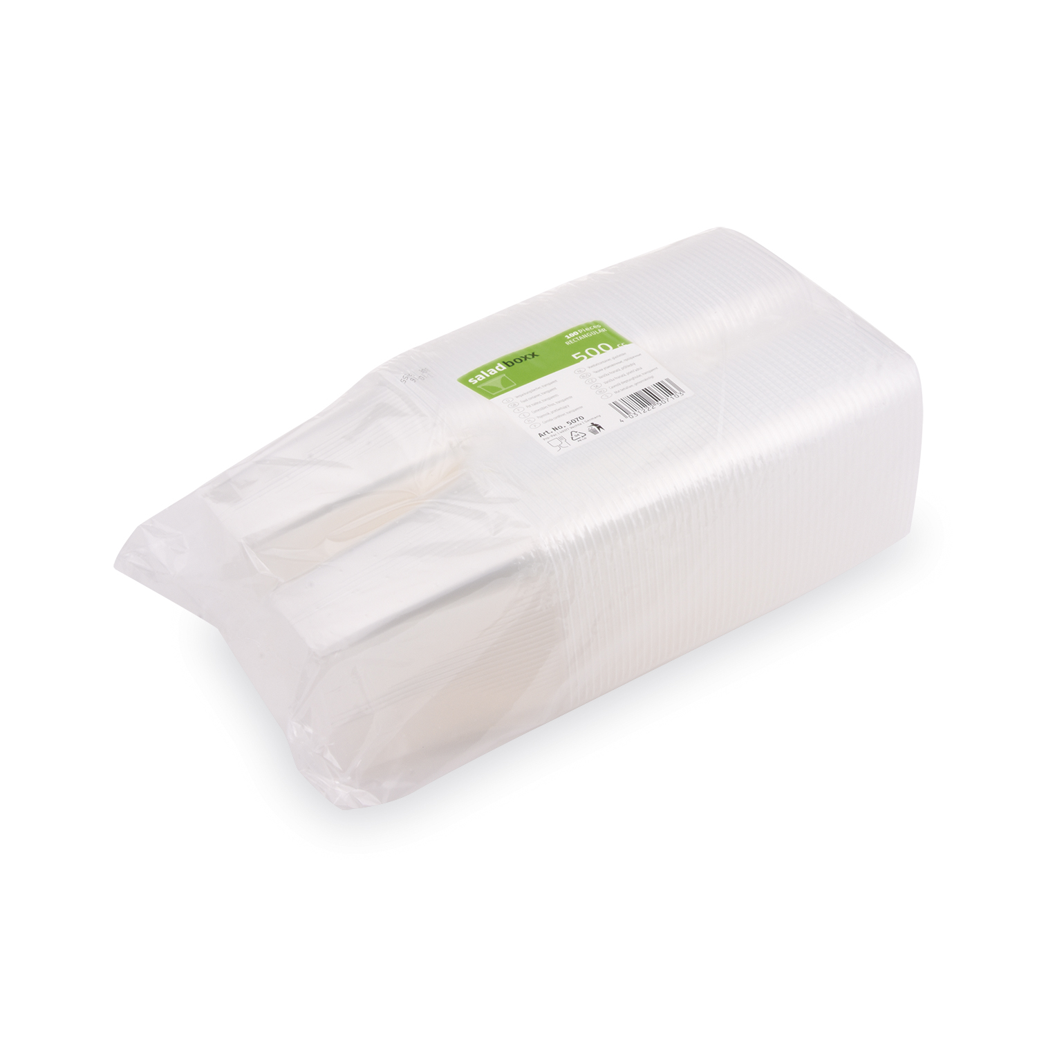 Rechteckbecher PP klar 500 ml 108 x 81 x 102 mm, Packung mit 100 Stück