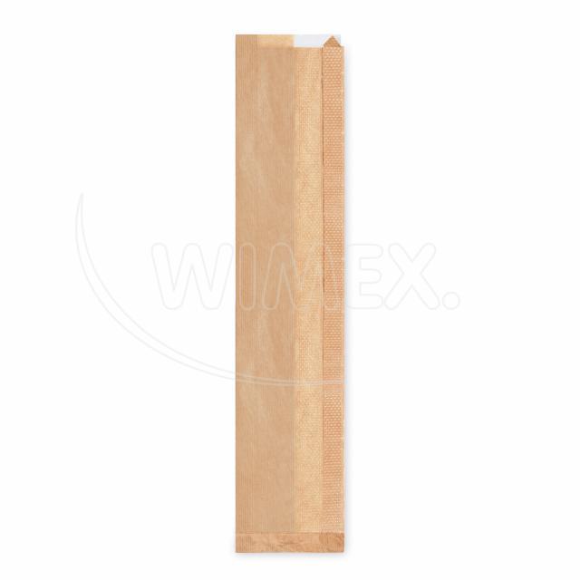 Papier Faltenbeutel mit Fenster PAP/PP 12+5 x 59 cm braun Baguette, Packung mit 1000 Stück