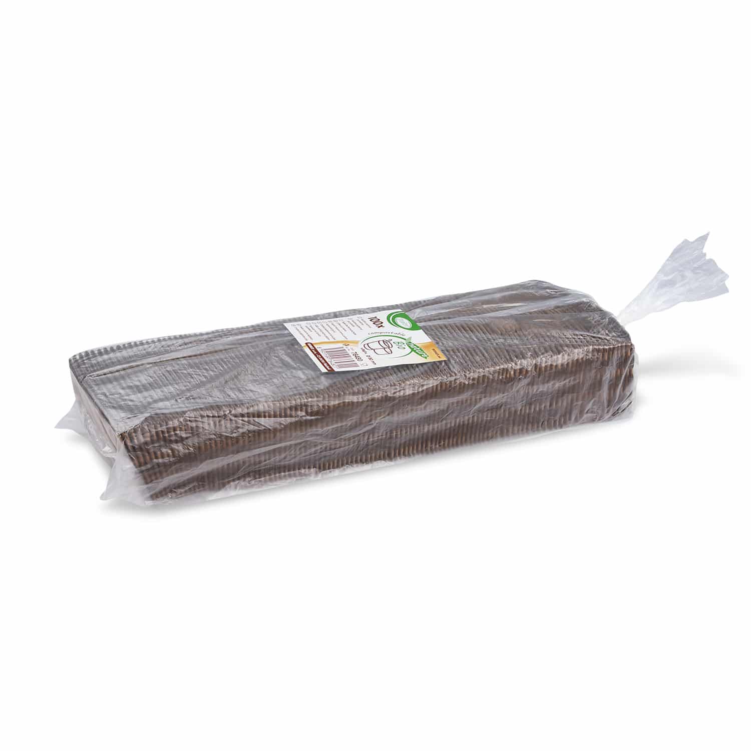 Bechermanschette PAP braun für Becher Ø 80 mm, Packung mit 100 Stück