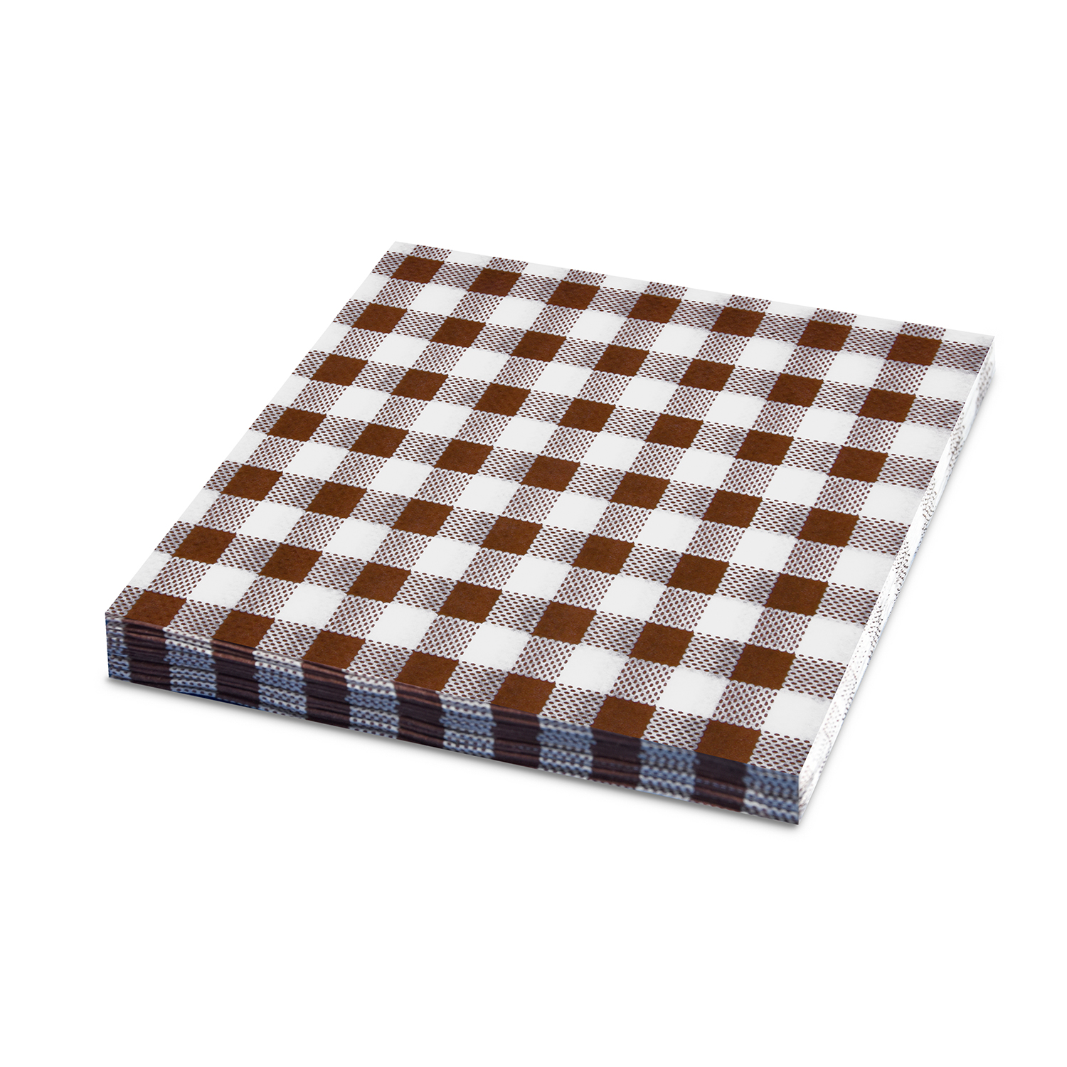 Serviette PAP 3-lagig Karo braun 33 x 33 cm, Packung mit 20 Stück