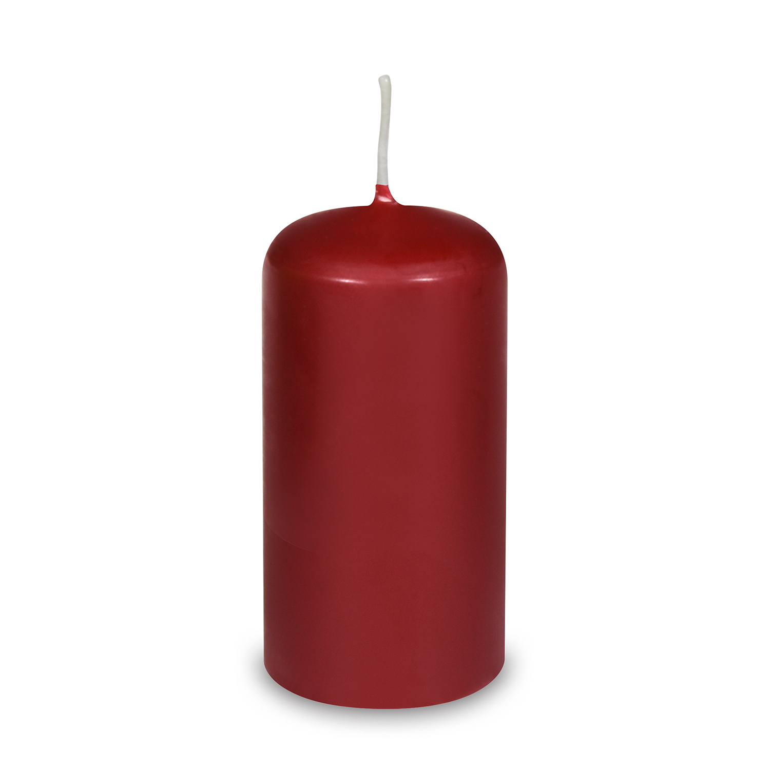 Stumpenkerze aus Wachs bordeaux Ø 60 x 120 mm, Packung mit 1 Stück
