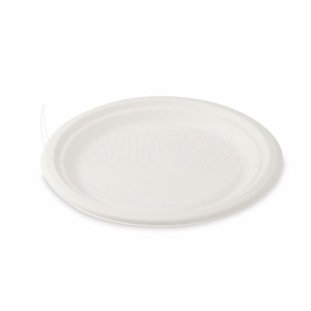 Teller aus Zuckerrohr-Bagasse Ø 22 cm, Packung mit 10 Stück