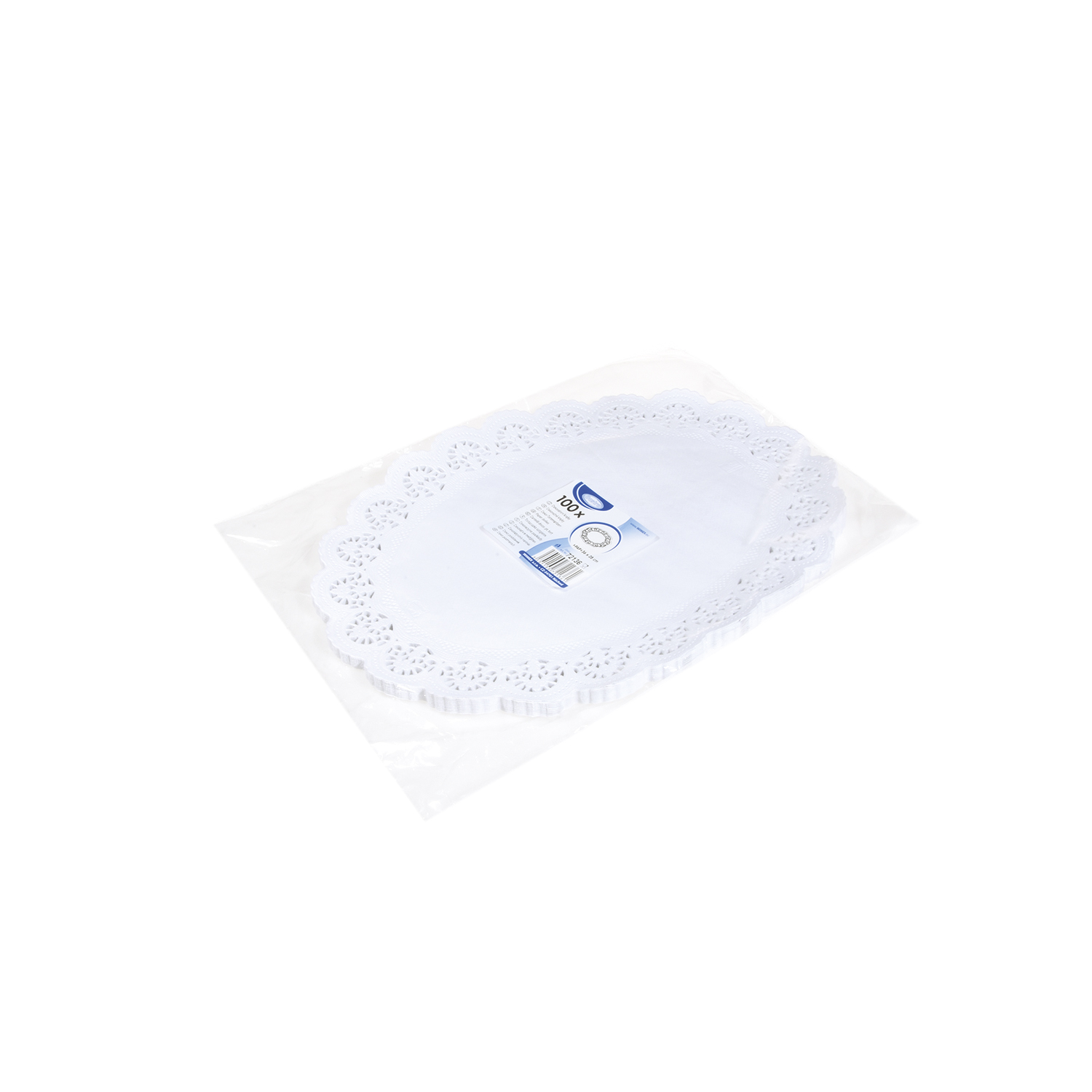 Deko-Spitze PAP oval weiss 36 x 28 cm, Packung mit 100 Stück