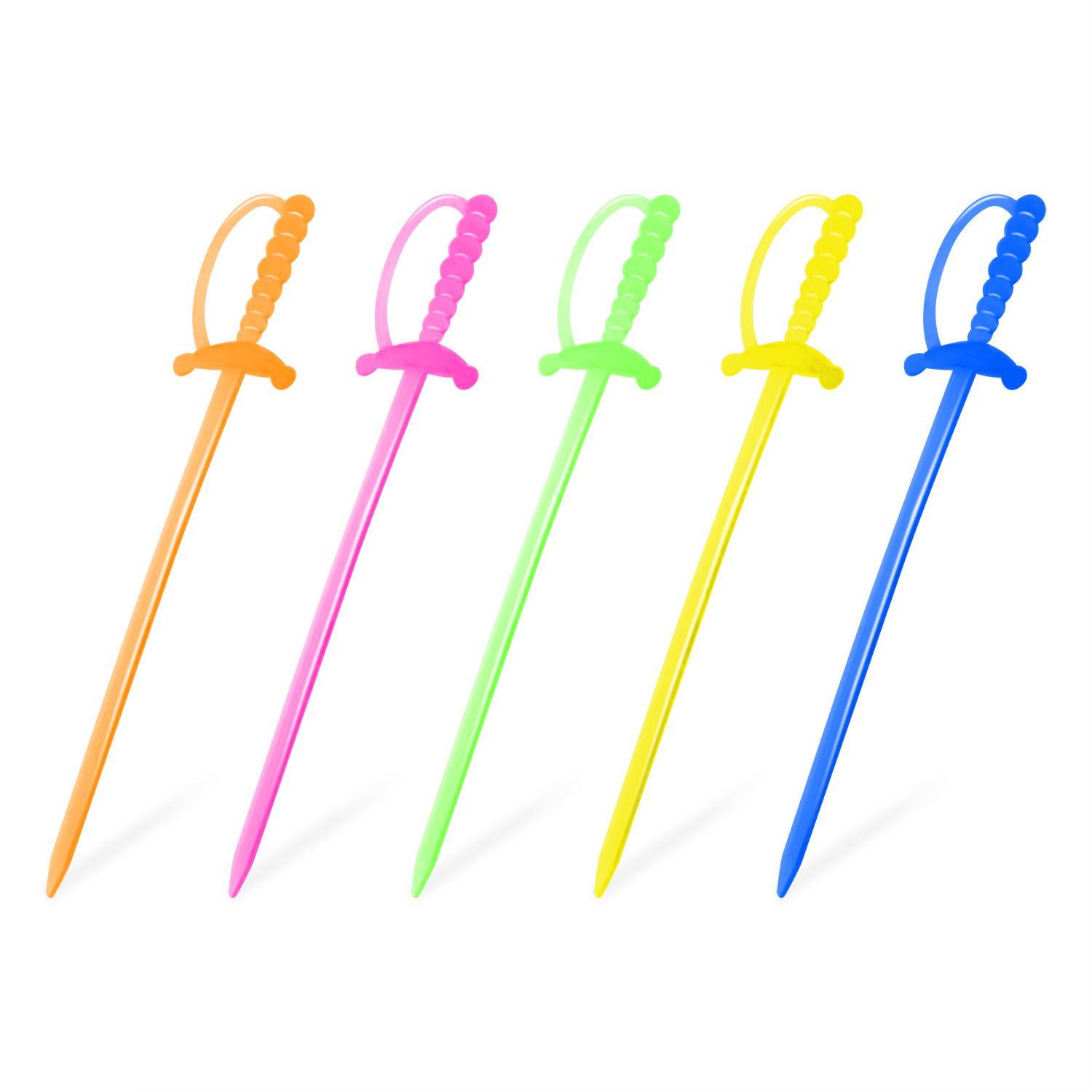Kunststoff-Picker (PS) Schwert bunt gemischt 8,5cm Kunststoff-Picker (PS) Schwert bunt gemischt 8,5cm