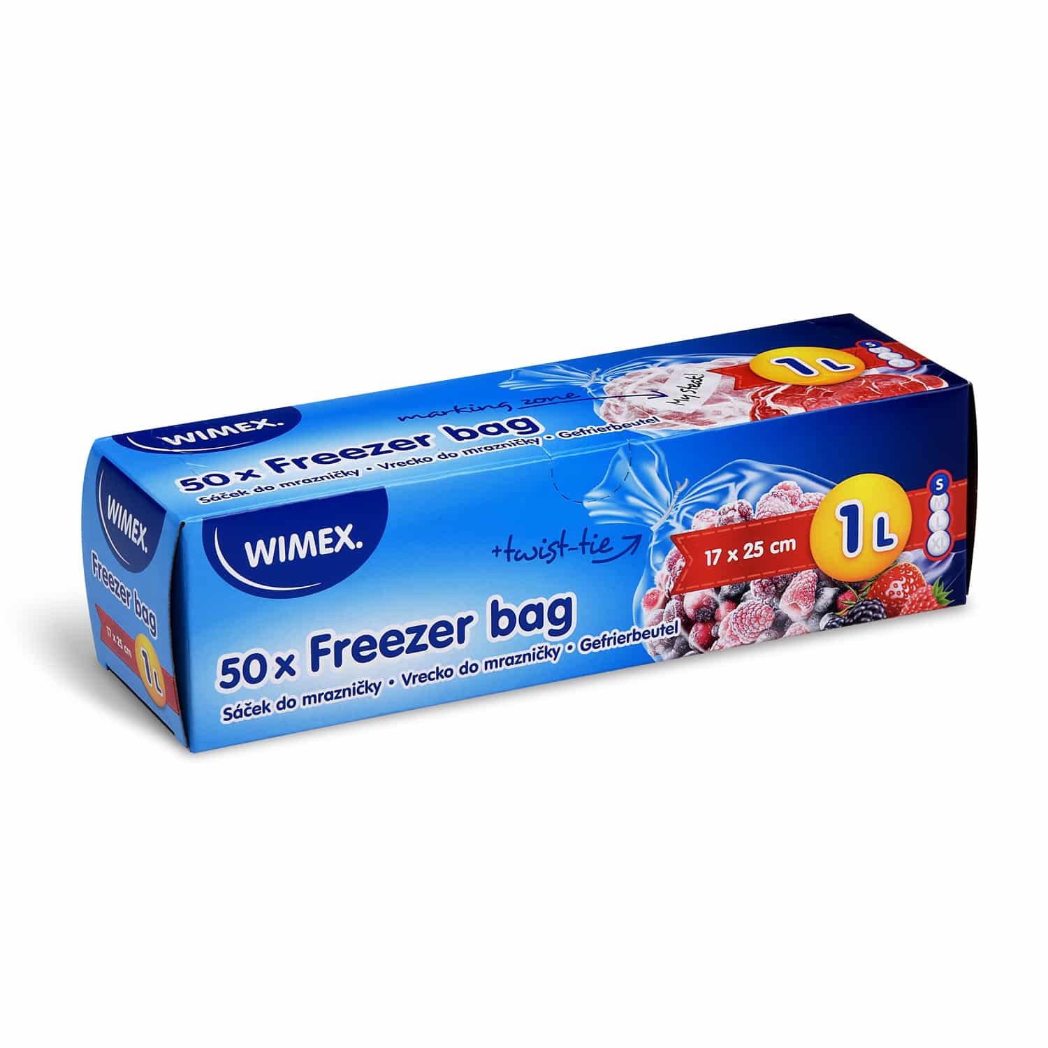Gefrierbeutel LDPE transparent 17 x 25 cm 1 L Grösse S, Packung mit 50 Stück