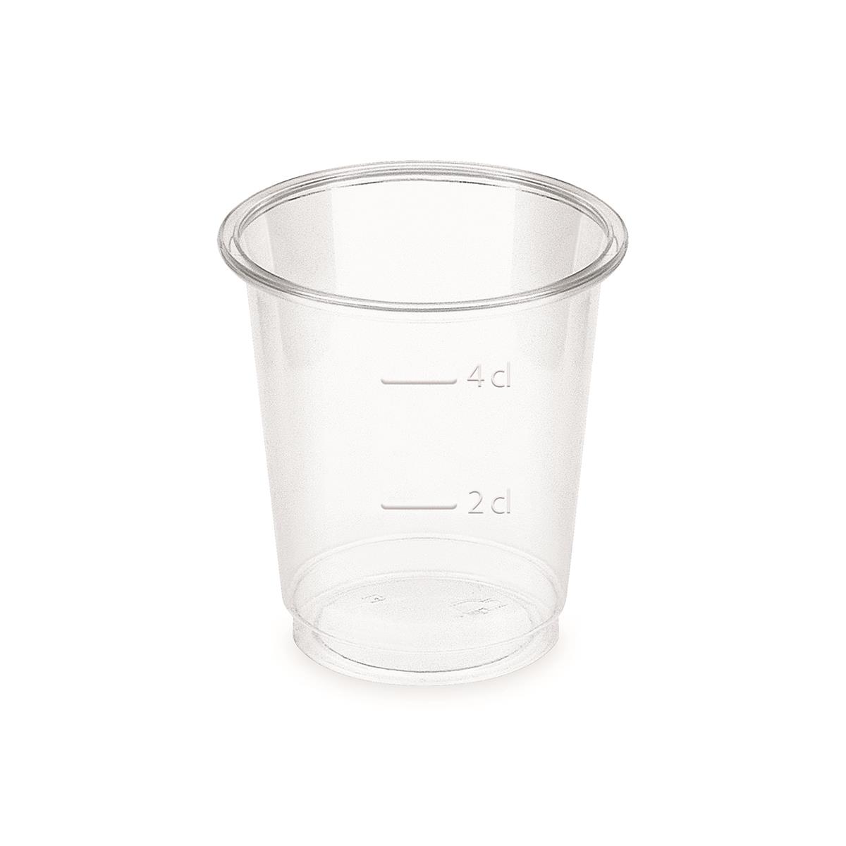 PLA Becher glasklar Ø 48 mm 2 cl / 4 cl, Packung mit 40 Stück