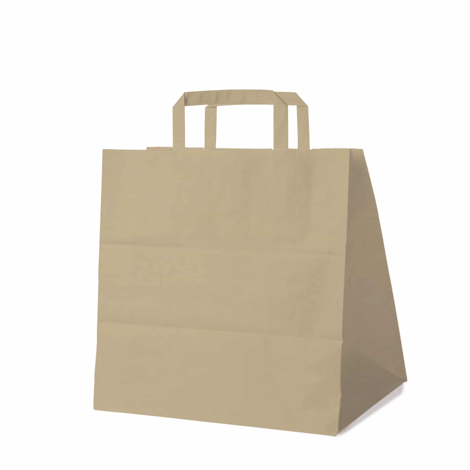 Papiertragetasche braun 32+21 x 33 cm, Packung mit 50 Stück
