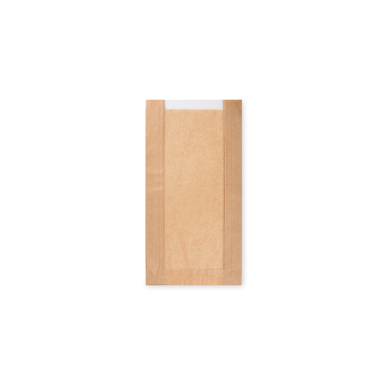 Papier Faltenbeutel mit Fenster PAP/PP braun 15+6 x 29 cm, Packung mit 1000 Stück