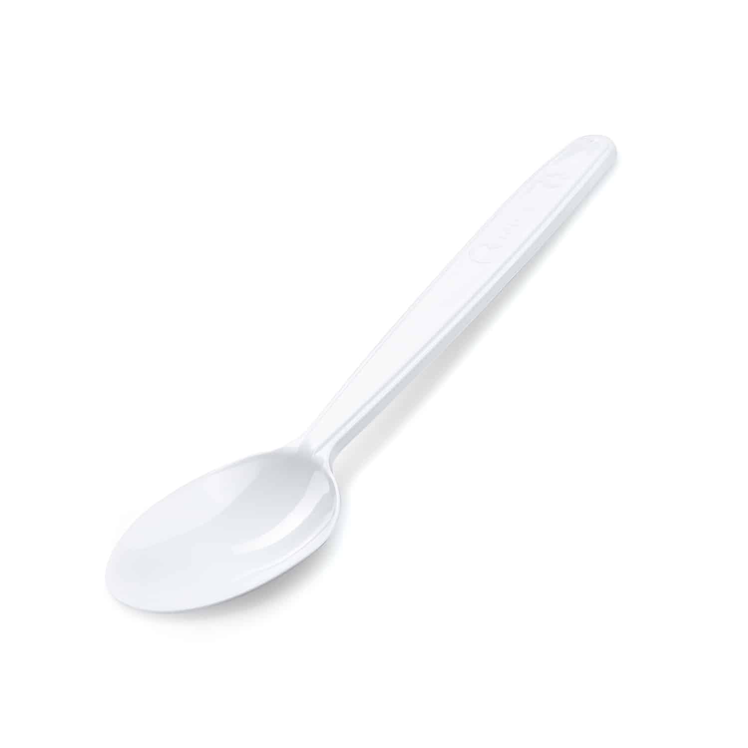 Wiederverwendbarer Löffel aus PP, weiss, 18,5 cm, Packung mit 50 Stück