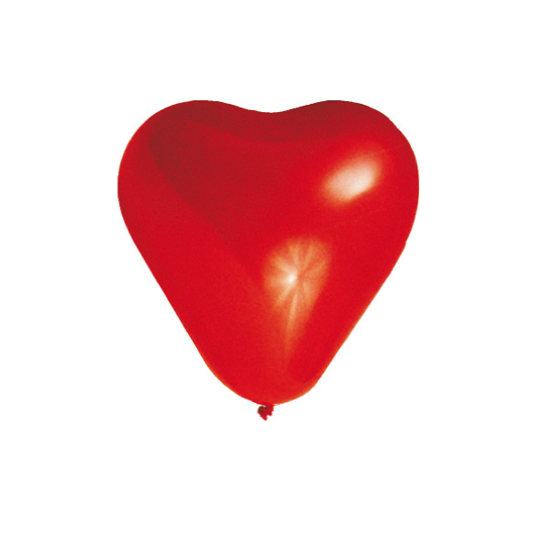 Luftballon Herzform aus Latex rot, Ø 35 cm, Packung mit 100 Stück