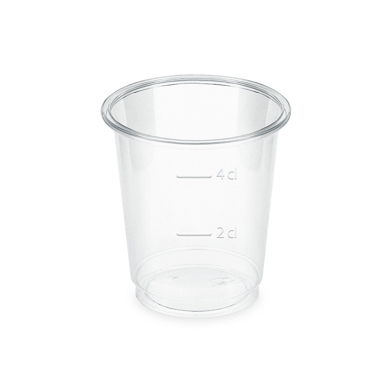 Becher (PLA) glasklar Ø48mm 2cl/4cl Becher (PLA) glasklar Ø48mm 2cl/4cl