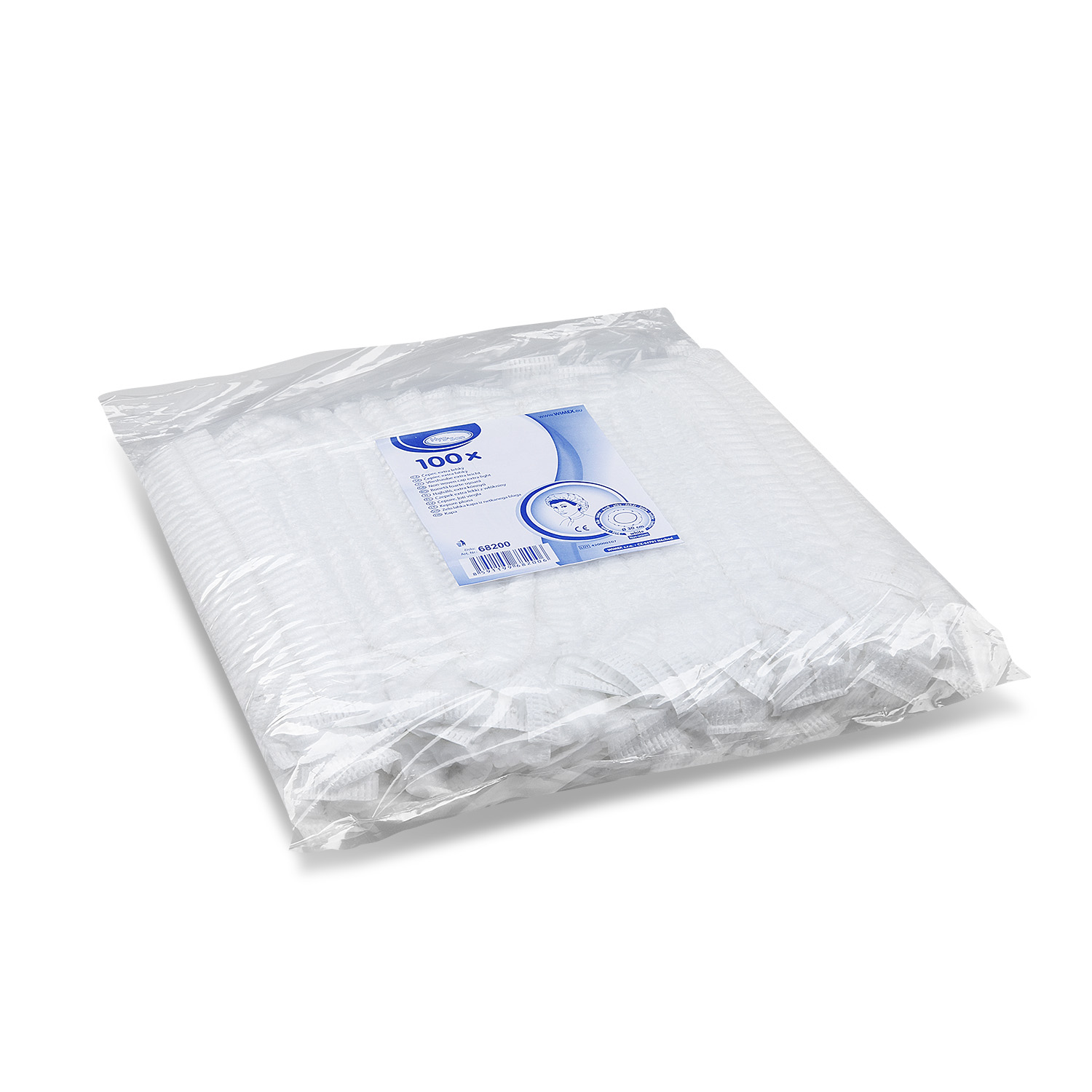 Vlieshaube PP weiss 53 cm, Packung mit 100 Stück