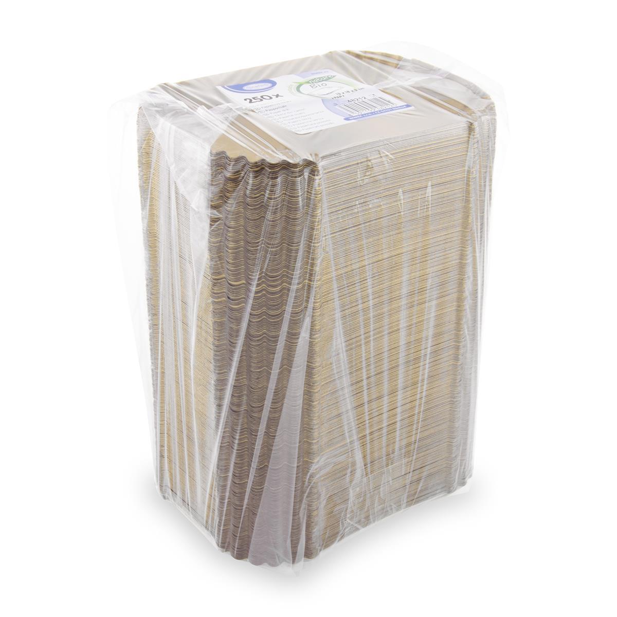 Pappschale FSC Mix fettdicht eckig kraft 18 x 13 x 3 cm, Packung mit 250 Stück