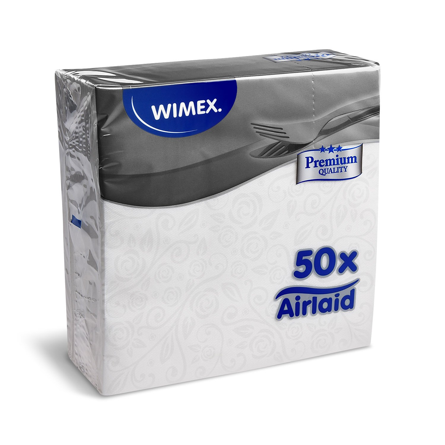 Serviette PAP-Airlaid FSC Mix 40 x 40 cm weiss Dekor R, Packung mit 50 Stück
