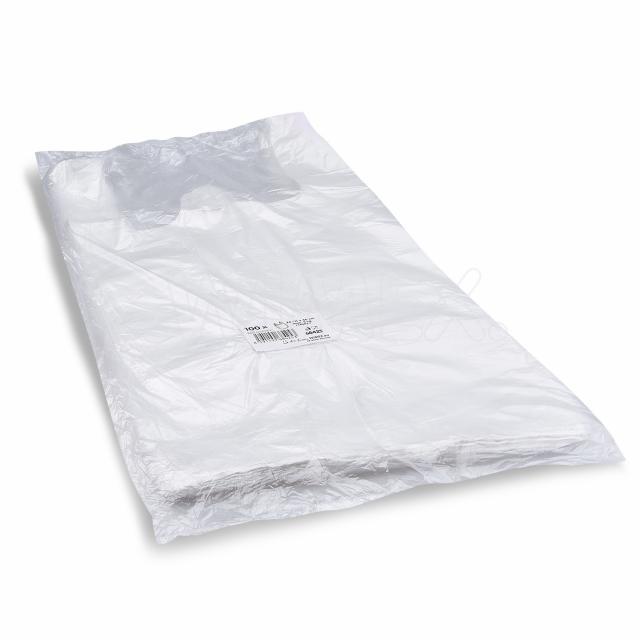Hemdchen-Tragetasche HDPE weiss extra-stark 24+11 x 46 cm, Packung mit 100 Stück