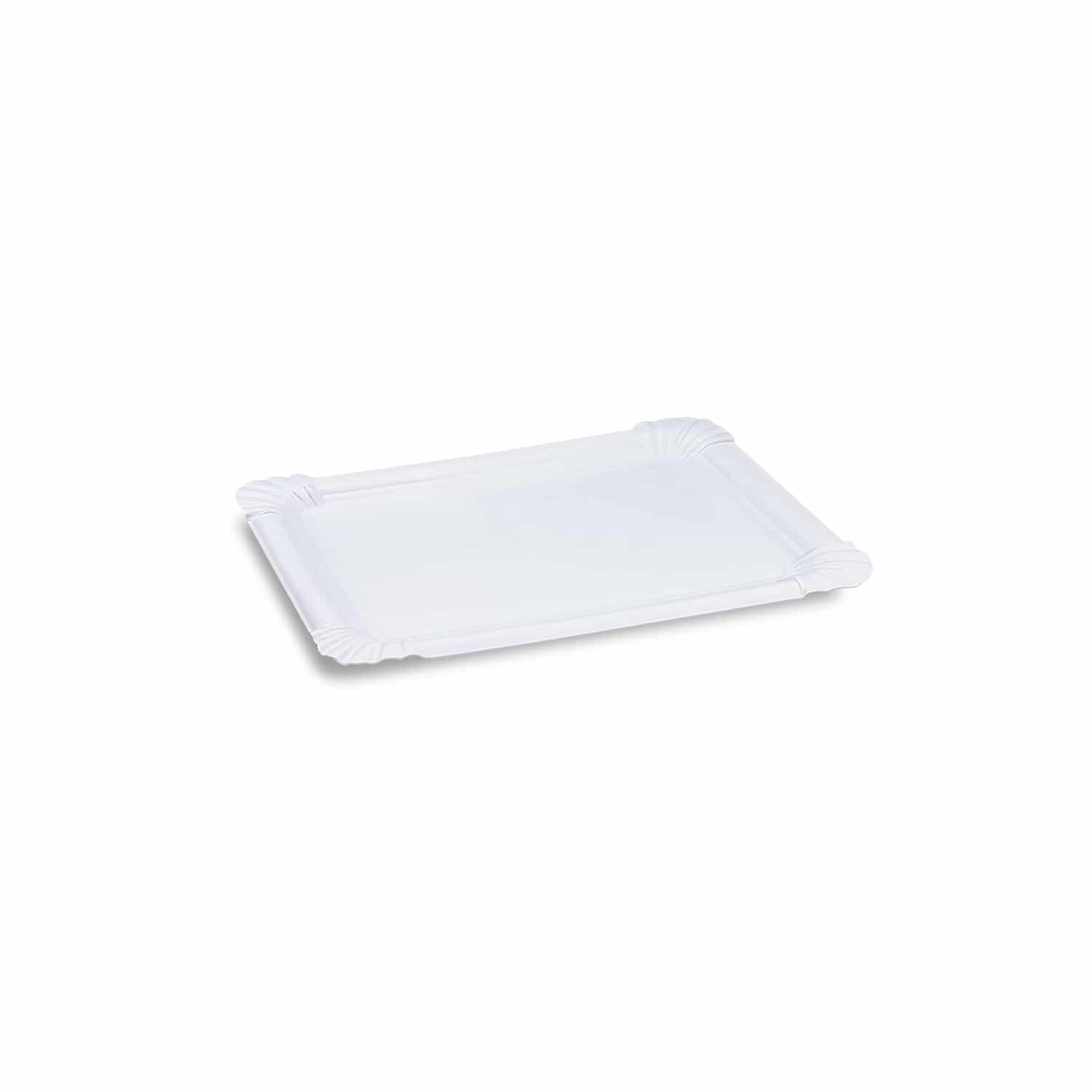 Pappteller aus Papierkarton FSC Mix weiss 16,5 x 20 cm, Packung mit 250 Stück