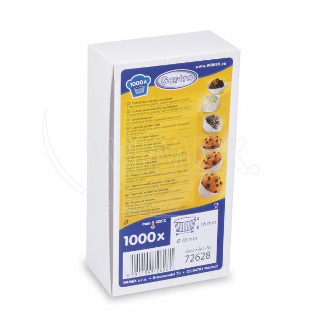 Gebäckkapsel aus Papier weiss Ø 28 x 16 mm, Packung mit 1000 Stück