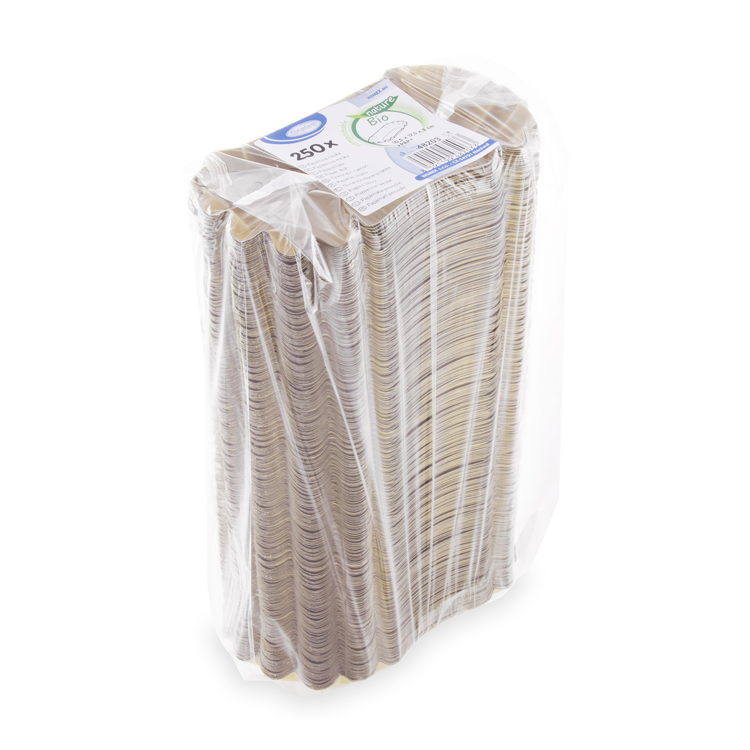 Pappschale aus PAP FSC Mix, oval, kraft, 17,5 x 10,5 x 3 cm, Packung mit 250 Stück