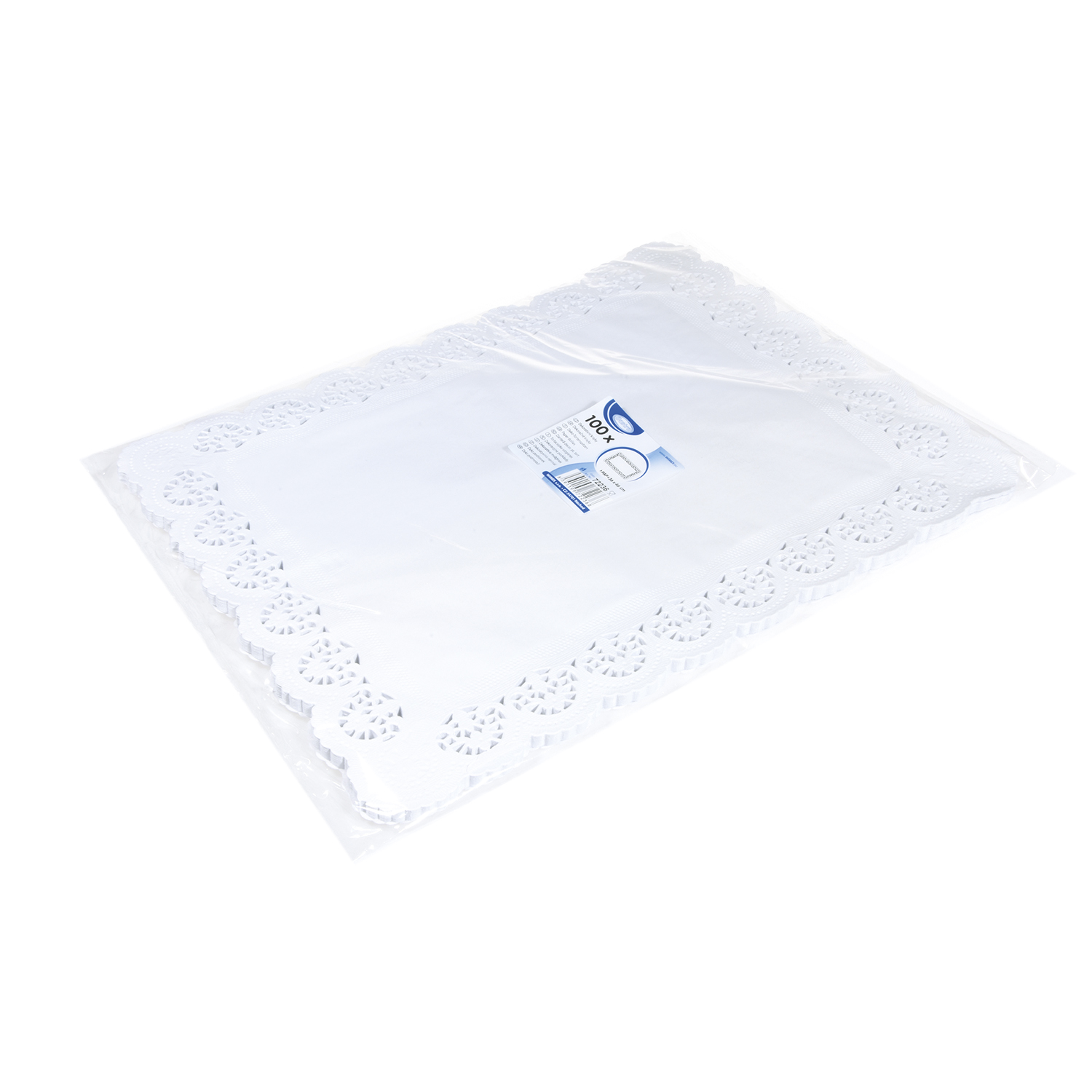 Deko-Tortenspitze PAP eckig weiss 46 x 36 cm, Packung mit 100 Stück