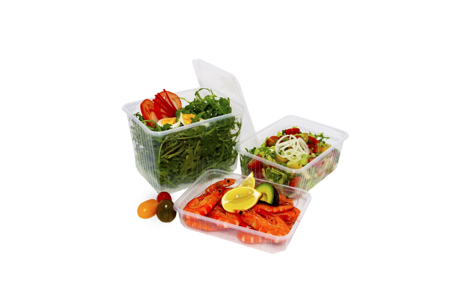 Rechteckschale PP klar 2000 ml 186 x 133 x 125 mm, Packung à 50 Stück