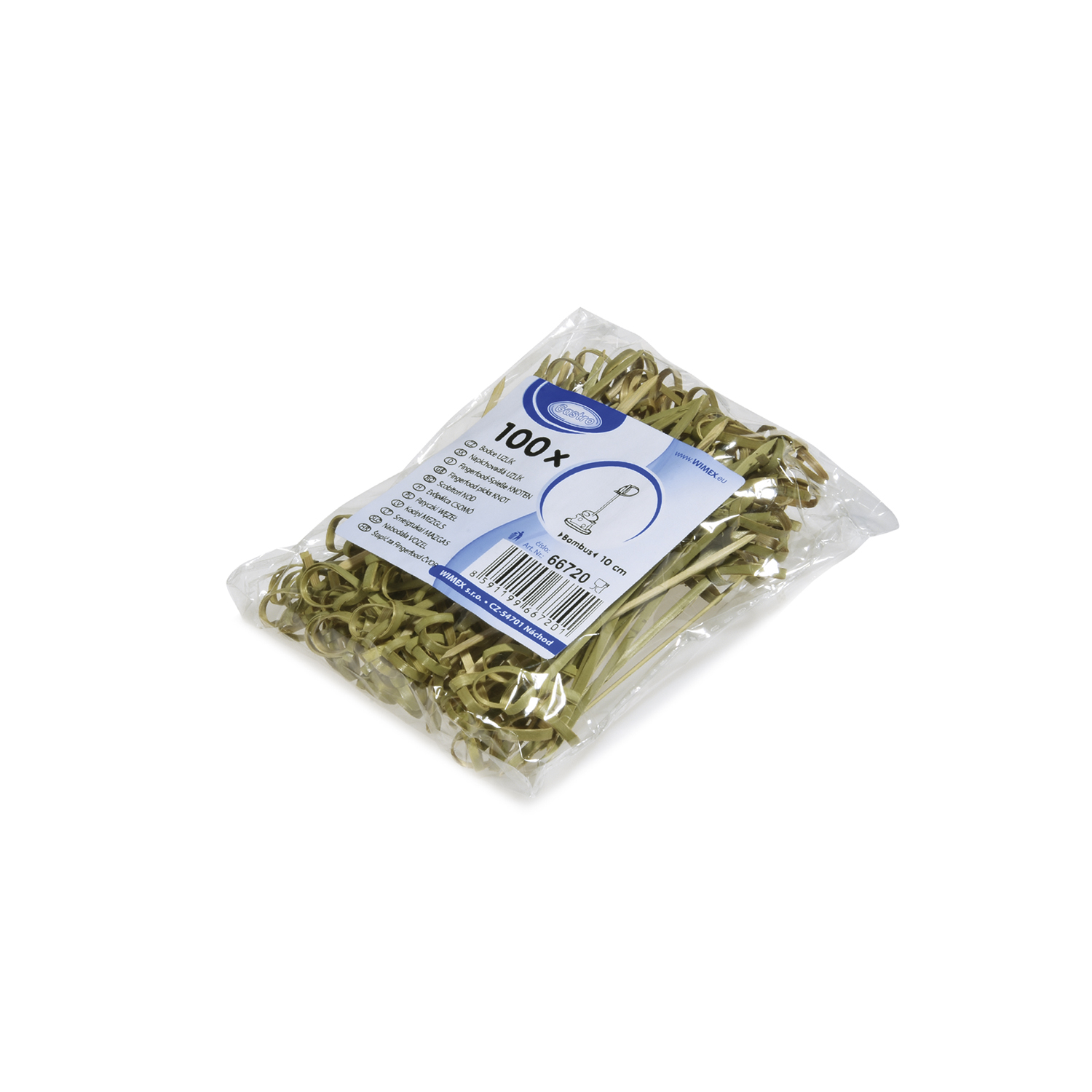 Fingerfood-Spieß Bambus FSC 100% Knoten 10 cm, Packung mit 100 Stück