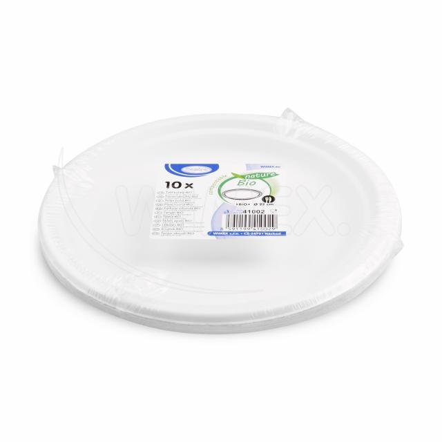 Teller aus Zuckerrohr-Bagasse Ø 22 cm, Packung mit 10 Stück