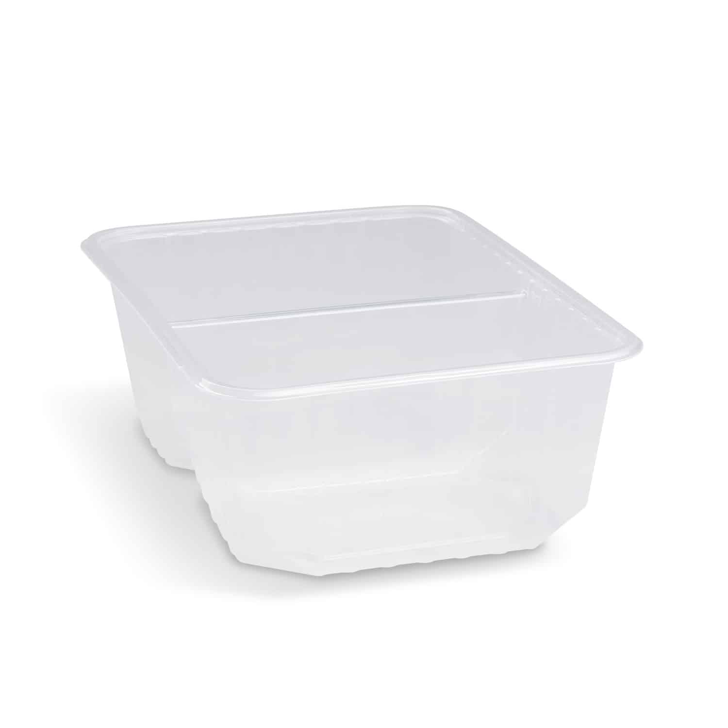 Rechteckschale aus PP klar 186 x 133 x 63 mm, 1000 ml, Packung mit 50 Stück
