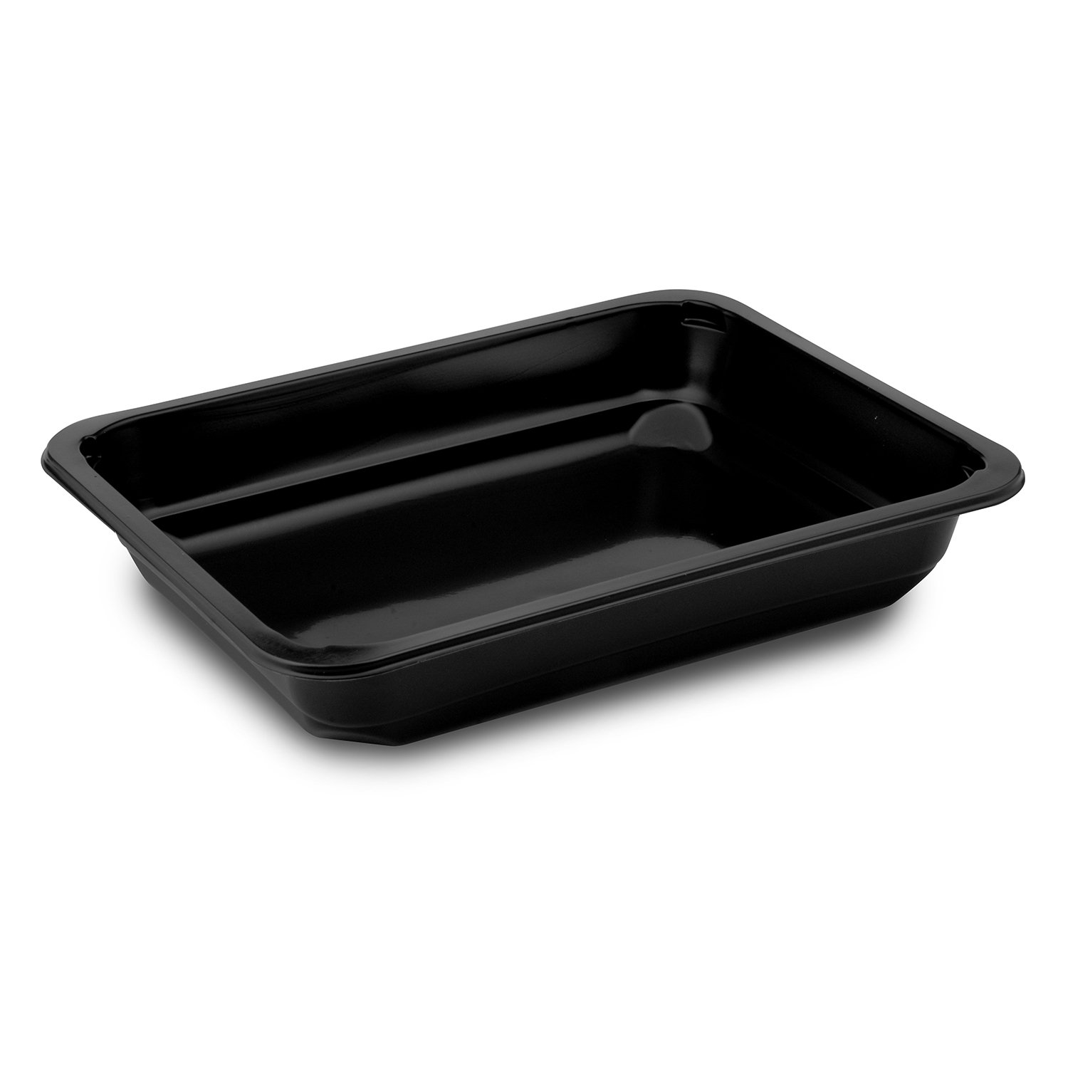 Menü-Schale PP ungeteilt schwarz 1100 ml 227 x 178 x 40 mm, Packung mit 50 Stück