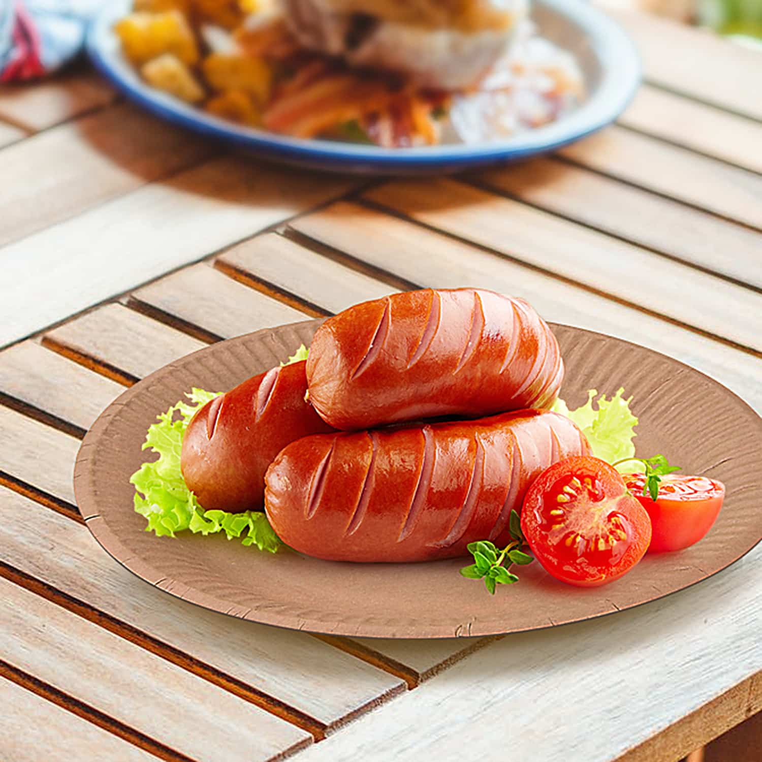 Pappteller Pap FSC Mix Ø 18 cm kraft fettdicht, Packung mit 100 Stück