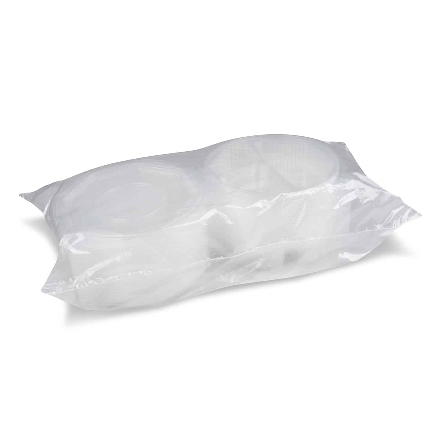 Menü-Schale PP klar 930 ml 3-geteilt achteckig Ø 220 x 57 mm, Packung mit 25 Stück
