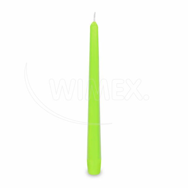 Spitzkerze aus Wachs, Ø 23 x 245 mm, gelbgrün, Packung mit 10 Stück