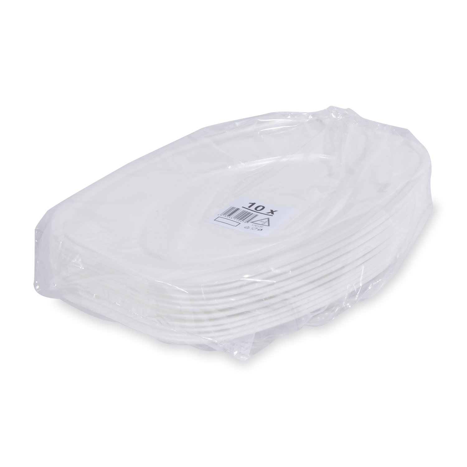 Party-Platte XPS oval weiss 55 x 36 cm, Packung mit 10 Stück