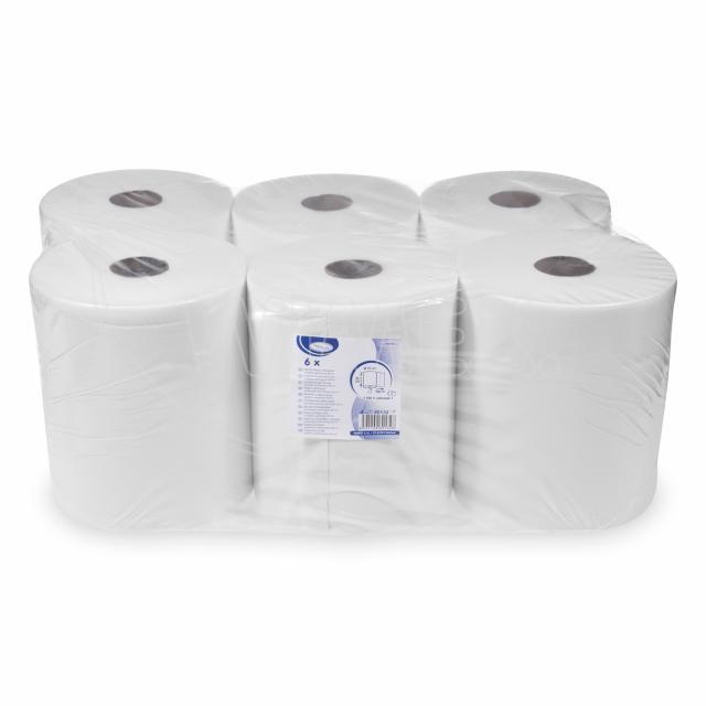 Putztuchrolle aus Papier FSC Mix, weiss, Ø 19 cm, 22 cm x 160 m, Packung mit 6 Stück