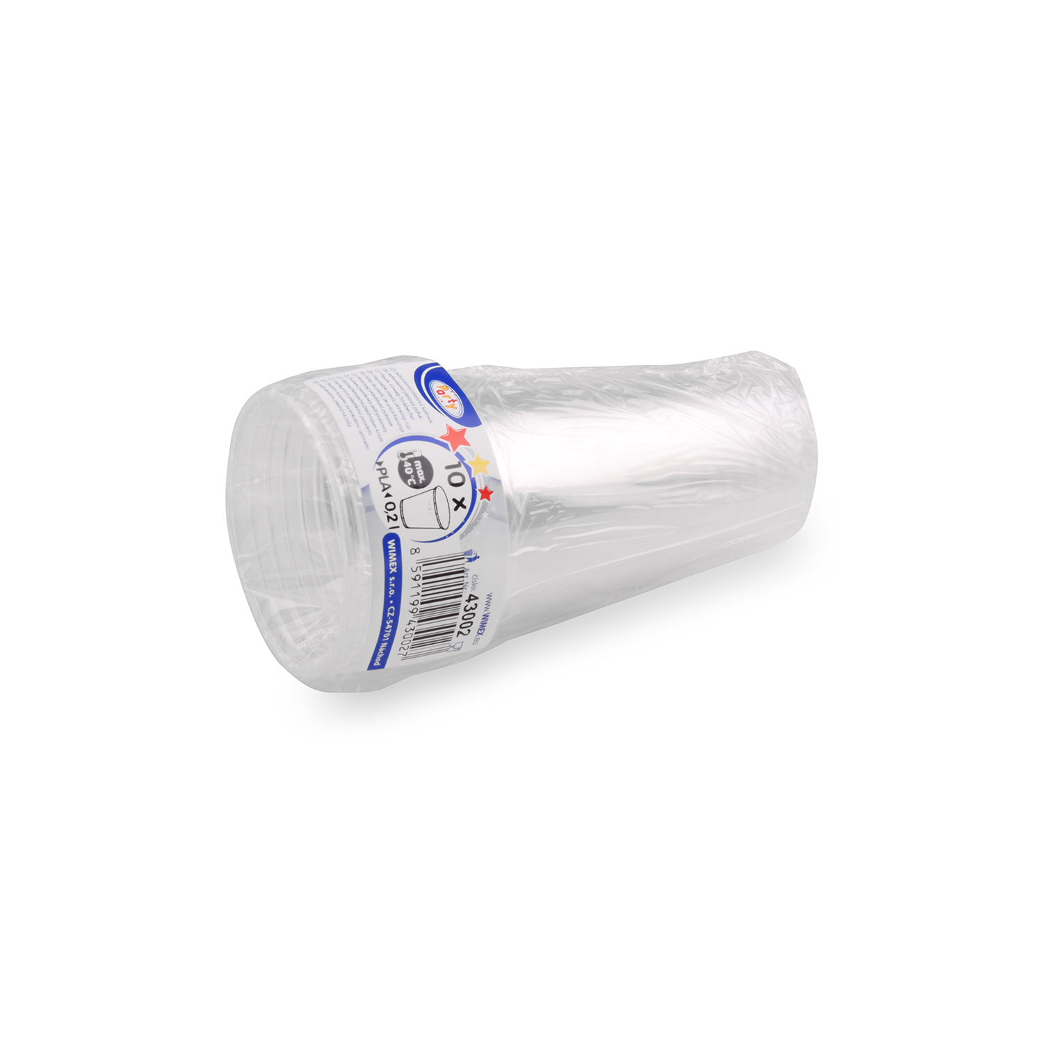 Trinkbecher PLA klar Ø 70 mm 0,2 l, Packung mit 10 Stück