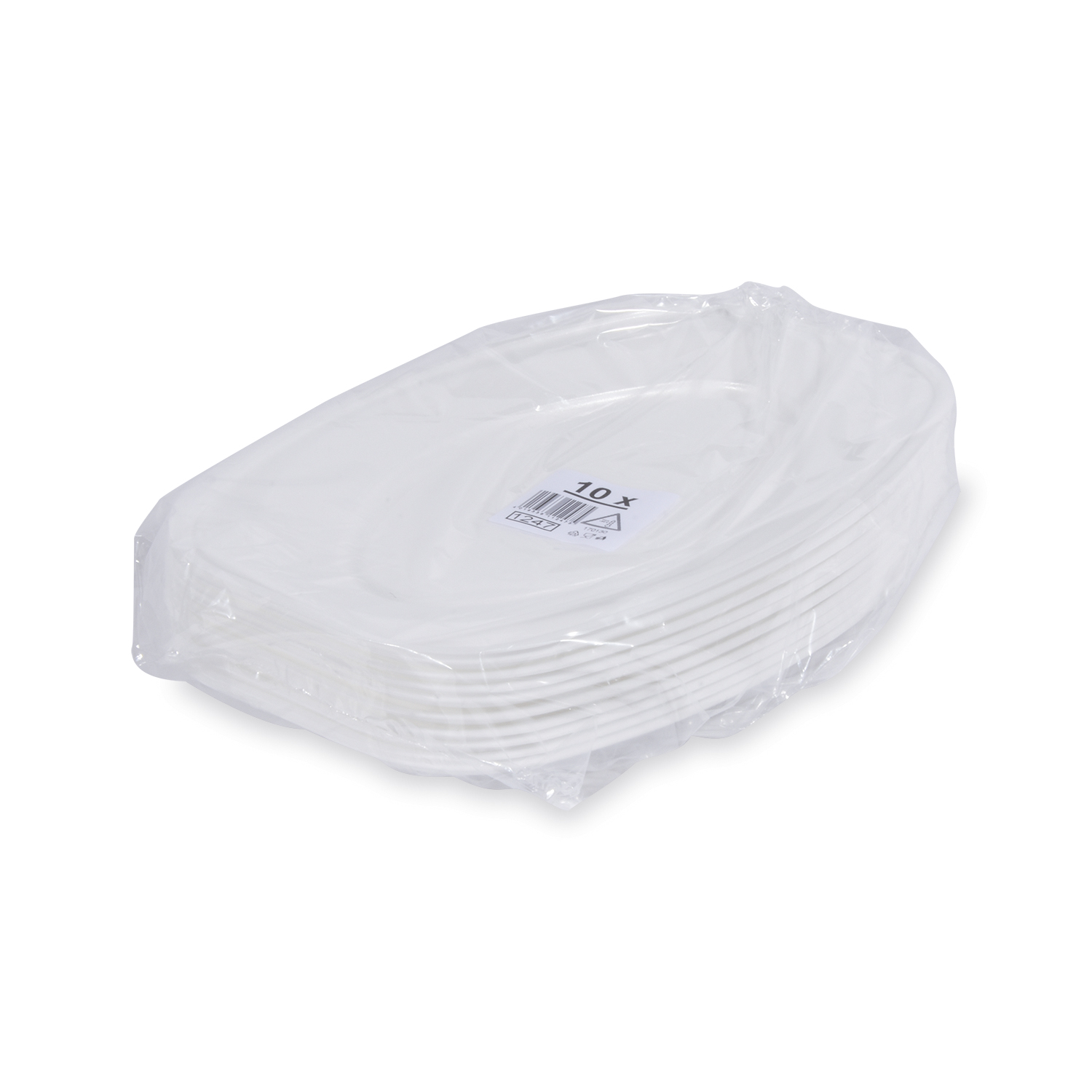 Party-Platte XPS oval weiss 45 x 30,5 cm, Packung à 10 Stück