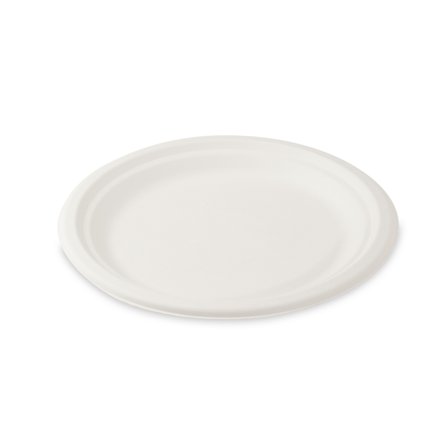 Teller aus Zuckerrohr-Bagasse Ø 22 cm natur, Packung mit 50 Stück