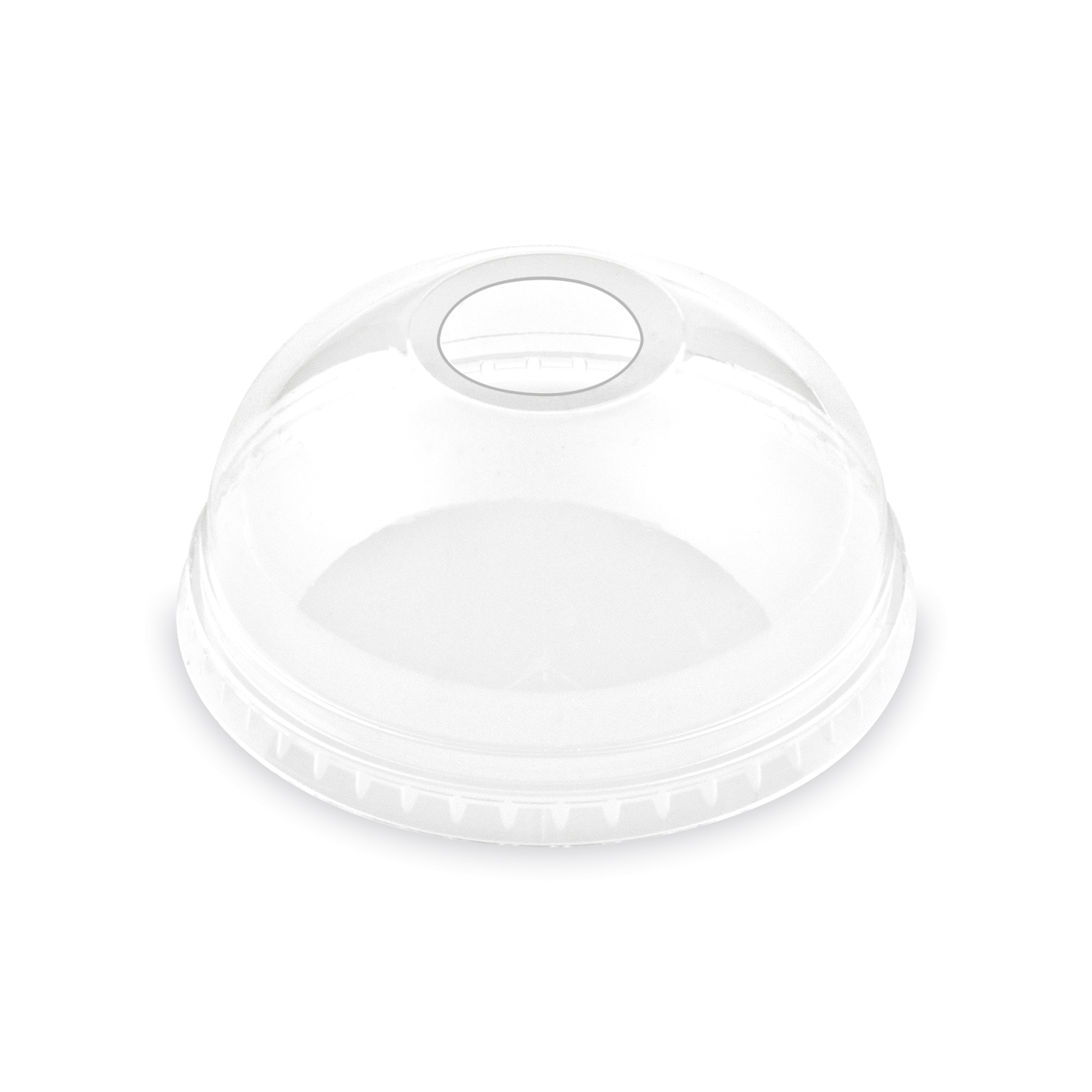 Domdeckel rPET klar Ø 95 mm mit Öffnung, Packung mit 50 Stück