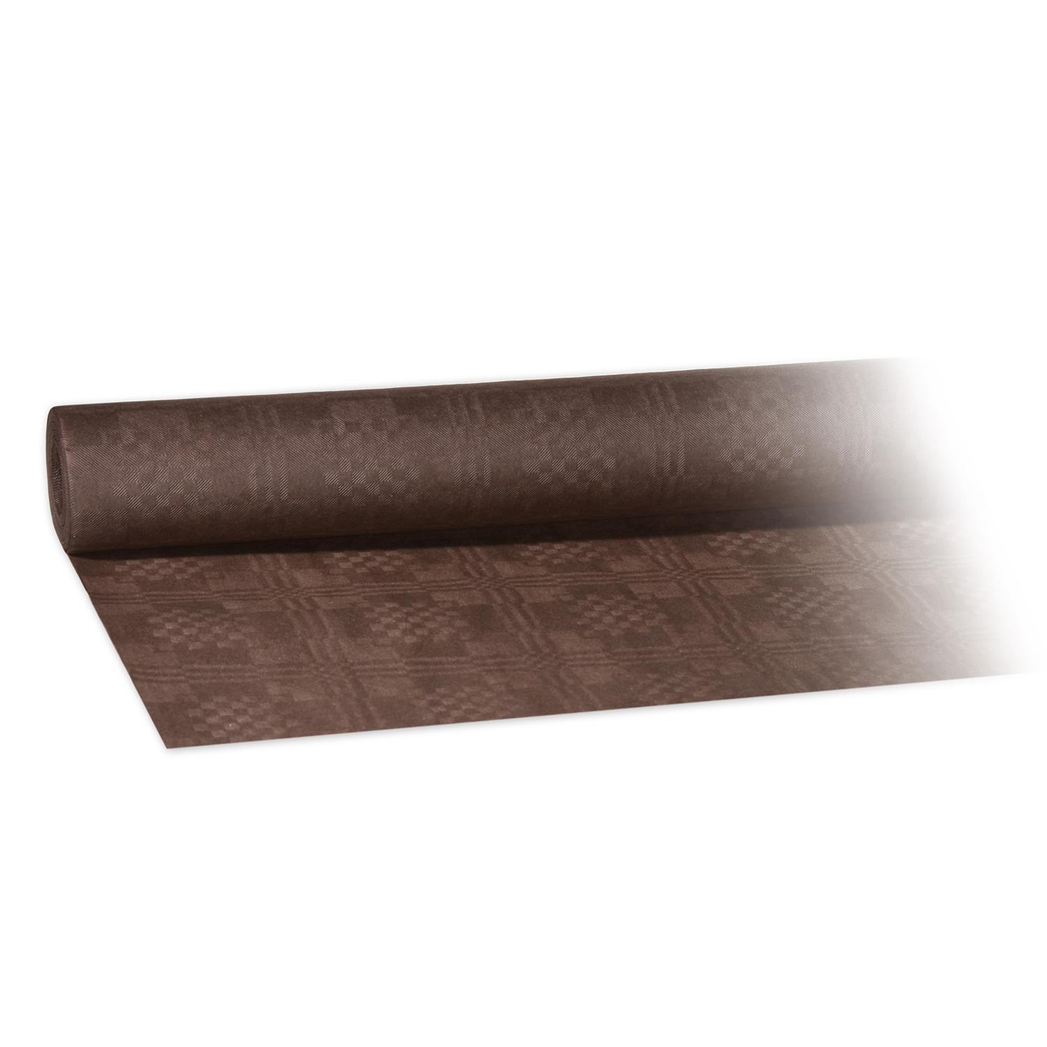 Damasttischtuch aus Papier braun, gerollt, 1,2 x 8 m, Packung mit 1 Stück