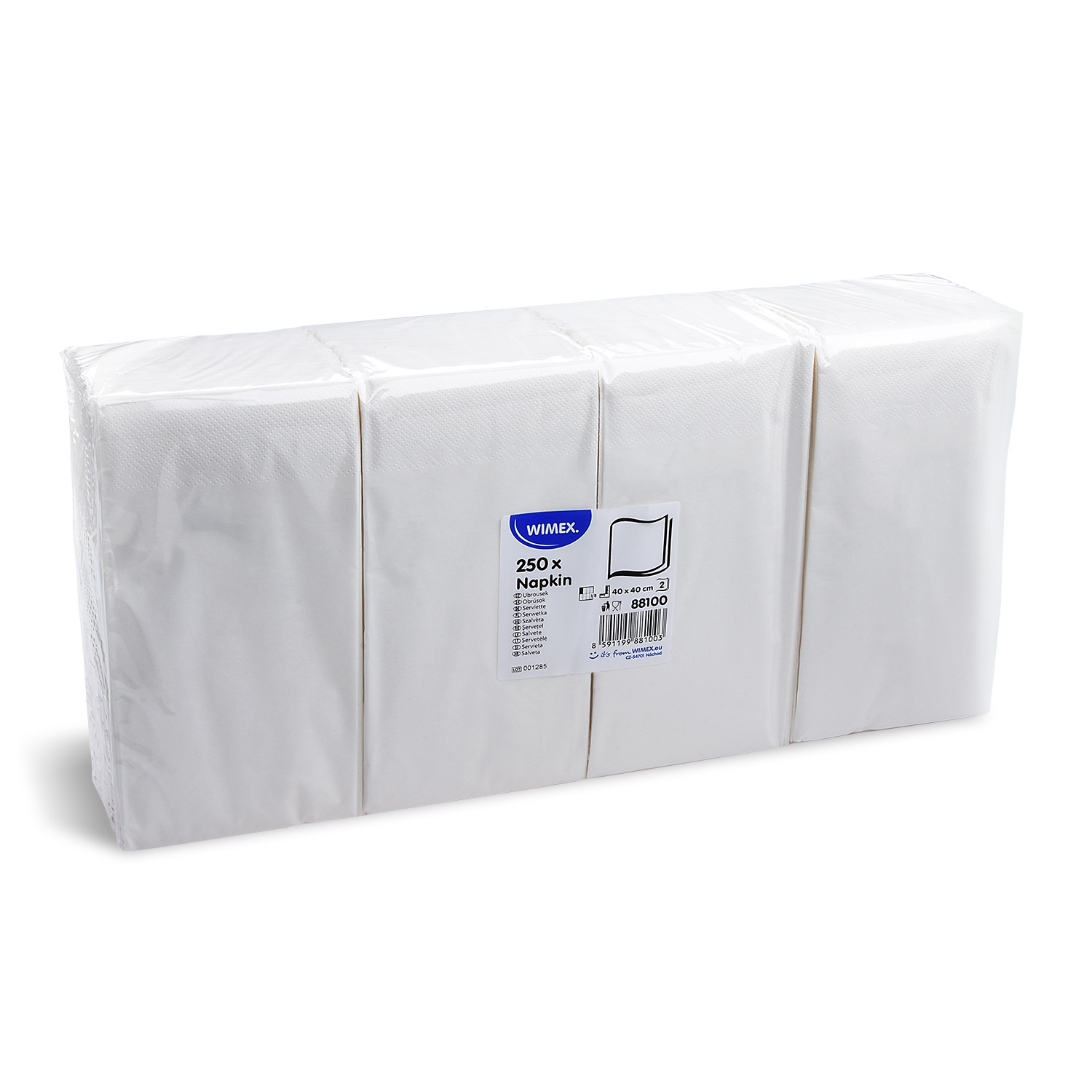 Serviette aus Papier FSC Mix 40 x 40 cm weiss, 2-lagig, Packung mit 250 Stück