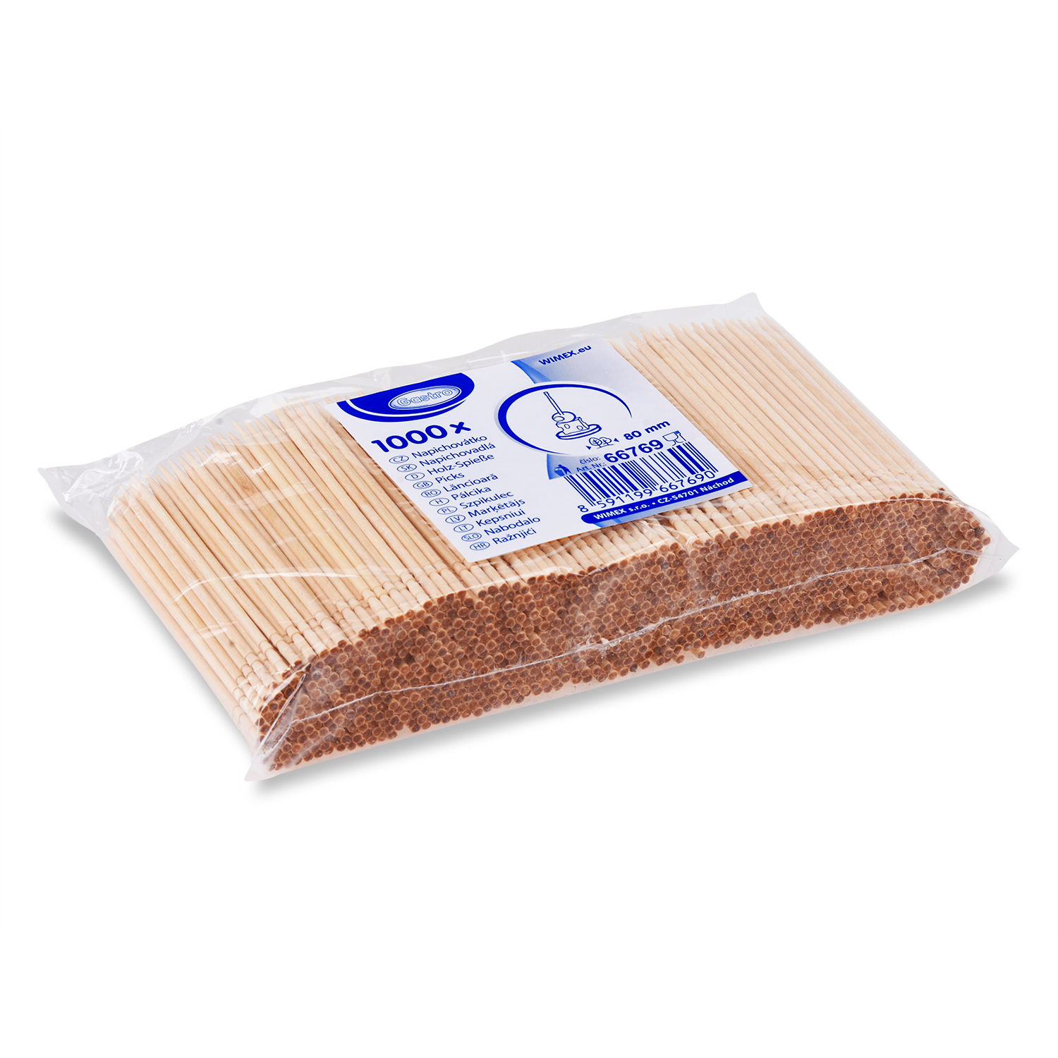 Holzspiess FSC 100% Ø 2,2 x 80 mm, Packung mit 1000 Stück