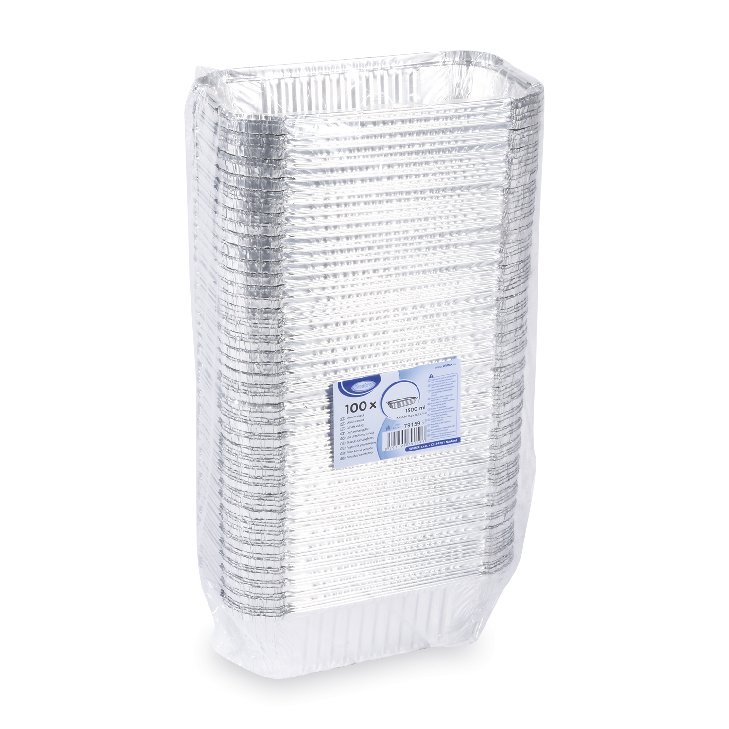 ALU Schale eckig 1500 ml 252 x 132 x 70 mm, Packung mit 100 Stück